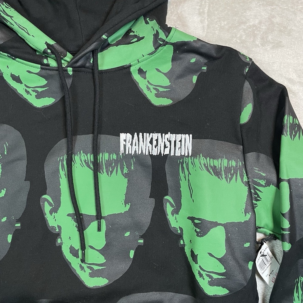 Universal Studios Frankenstein Hoodie Mens XS Horror‎ Nights Black Green Monster - Picture 3 of 9